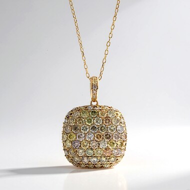 Gouden halsketting met SI2 Fancy Diamanten (CIRARI)