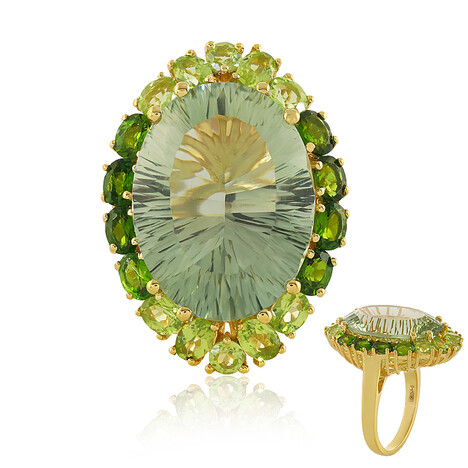 Bague en argent et Améthyste verte