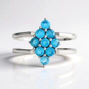 Anillo en plata con Apatita azul neón