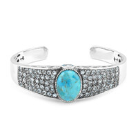 Kingman Blue Mojave Turquoise Silver Bangle (Faszination Türkis)