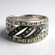 Anello placcato in platino con Diamante Fancy