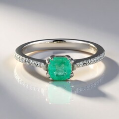 Anello in argento con Smeraldo Russo