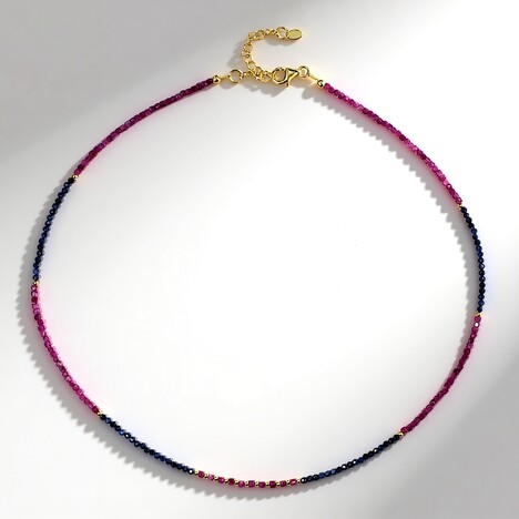 Collier en argent et Rubis du Mozambique