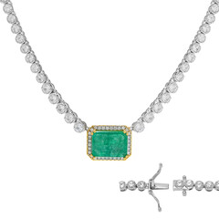 Collar en plata con Esmeralda pozo D8