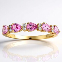 Anello in oro con Zaffiro Ceylon Rosa