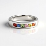 Anello in argento con Zaffiro Fancy