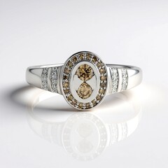 Anello in argento con Diamante Champagne I2 (de Melo)