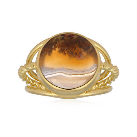 Anello in argento con Agata Muschiata (Bali Barong)