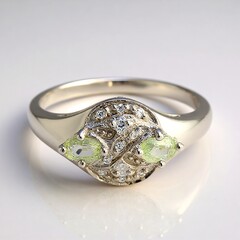 Anello placcato in platino con Tormalina Cuprian