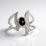 Anello in argento con Zaffiro Stellato Nero (de Melo Essence)