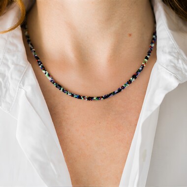 Collar en plata con Espinela negra