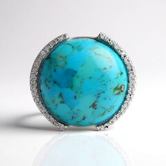 Anello in argento con Turchese Kingman Mohave Blu (Faszination Türkis)