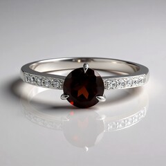Anello in argento con Granato Mozambico