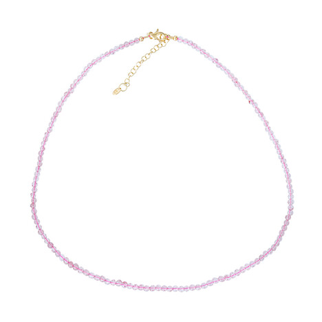 Zilveren halsketting met aardbei kwartskristallen