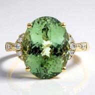 Anillo en oro con Turmalina verde de Brasil (CIRARI)