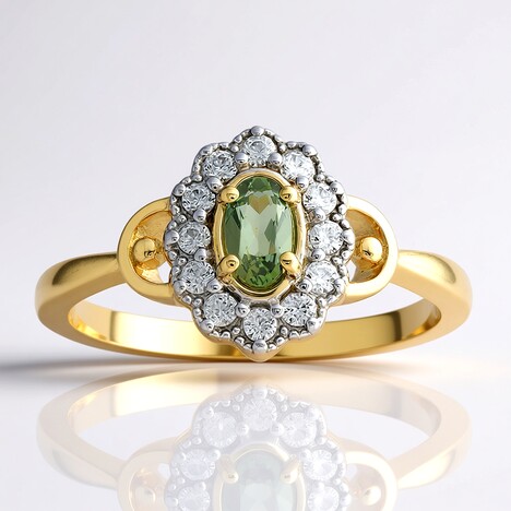 Anello in oro con Tanzanite Verde (non riscaldata)