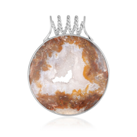 Zilveren hanger met een Druzische Agaat (Bali Barong)