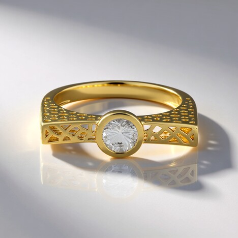 Anello in oro con Zircone (Ornaments by de Melo)