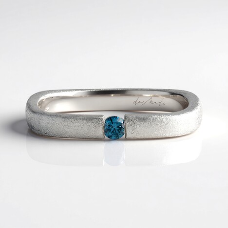 Anello in argento con Diamante Blu I2 (de Melo)