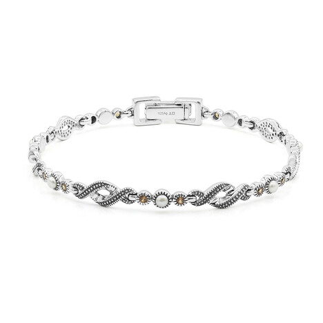 Süßwasserzuchtperlen-Silberarmband