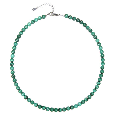 Zilveren halsketting met Malachieten