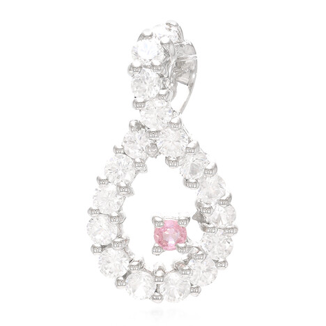 Zilveren hanger met een Padparadscha saffier