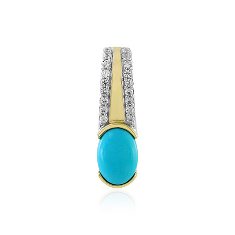 9K Sleeping Beauty Turquoise Gold Pendant