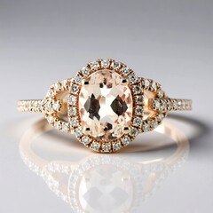Anello in oro con Morganite AAA