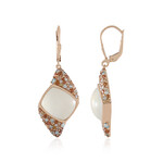 Boucles d'oreilles en argent et Pierre de Lune blanche (KM by Juwelo)