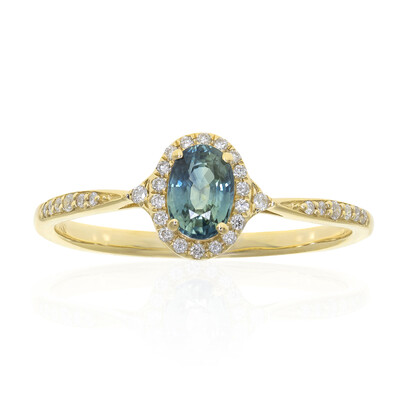Petrolfarbener Saphir-Goldring (CIRARI)