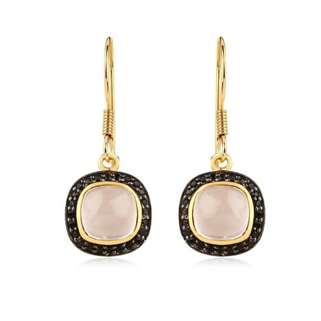 Rosenquarz-Silberohrringe