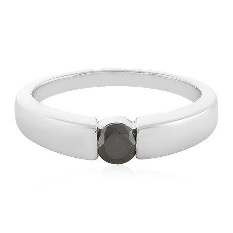 Schwarzer Diamant-Silberring