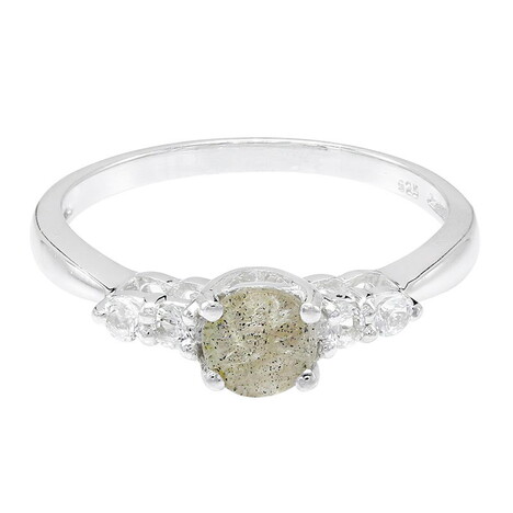 Zilveren ring met een spectroliet