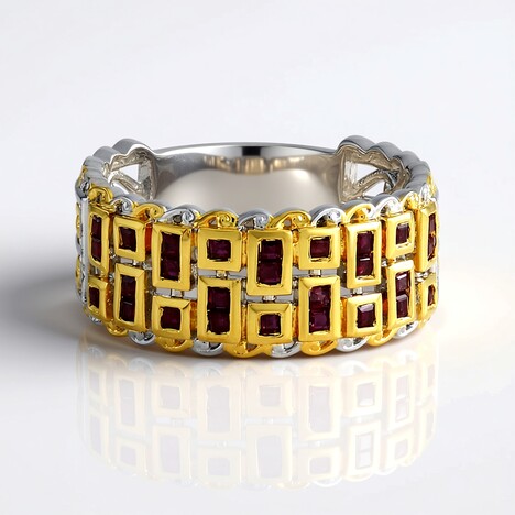 Anello in argento con Rubino della Birmania (Gems en Vogue)