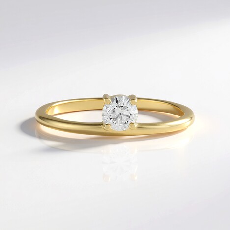 Anello in oro con Diamante IF (G) (de Melo Gold)