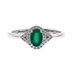 10K AAA Zambian Emerald Gold Ring