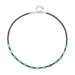 Zilveren halsketting met turkooisstenen
