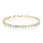 Himmelblauer Topas-Silberarmband