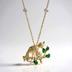 Gouden halsketting met SI2 Fancy Diamanten