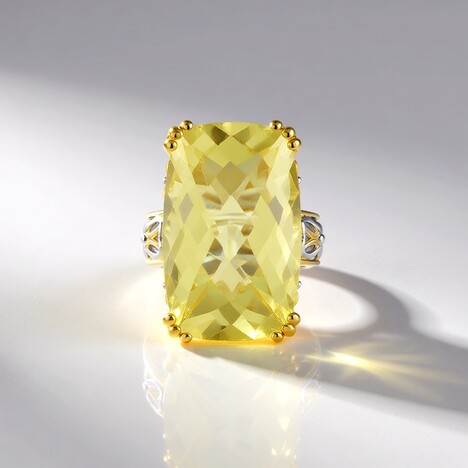 Anello in argento con Quarzo Ouro Verde (Gems en Vogue)