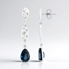Boucles d'oreilles en argent et Topaze bleu de Londres (de Melo Essence)