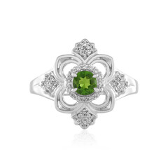Bague en argent et Diopside de Russie