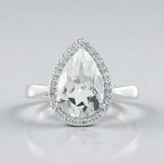 Bague en argent et Quartz blanc