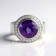 Anello in argento con Ametista Uruguay (de Melo Essence)
