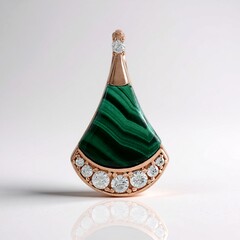 Ciondolo in argento con Malachite (Adela Silber)