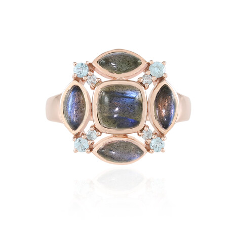 Zilveren ring met een Blauwe Minary Labradoriet (KM by Juwelo)