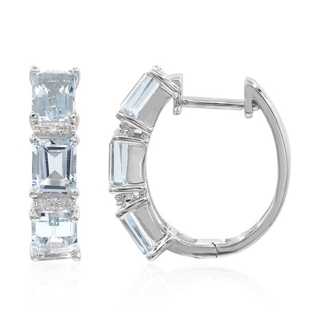 Brasilianischer Aquamarin-Goldohrringe