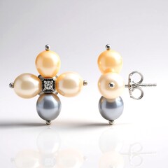 Orecchini in argento con Perla d'Acqua Dolce Arancione (TPC)