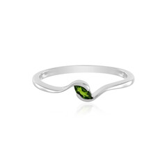 Bague en argent et Diopside de Russie