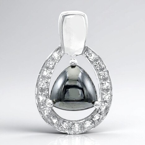 Ciondolo in argento con Ematite Nera